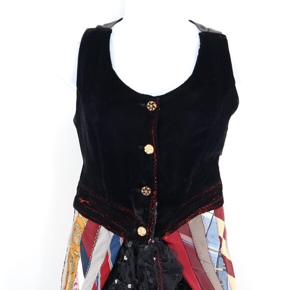 Vintage Sequin Tie Dress Women's XS Black Burningman Costume Cosplay Festival - Picture 4 of 8